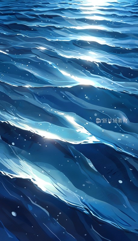 蓝色水面波纹美