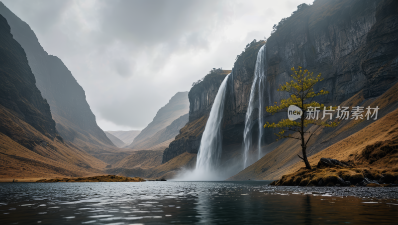 水中的一棵树风景风光高清图片