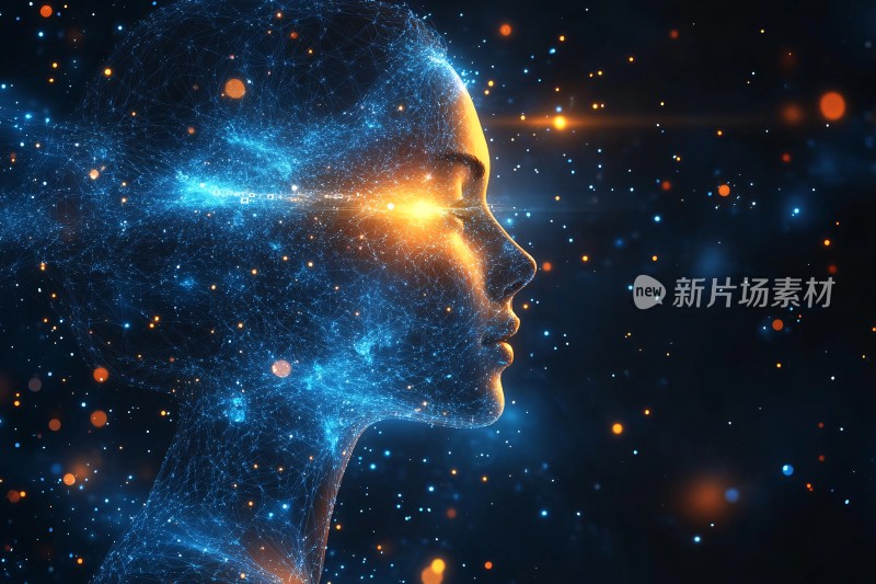 科幻风格人脑星空画面