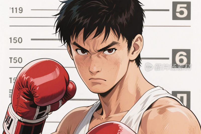 拳击动漫角色插画
