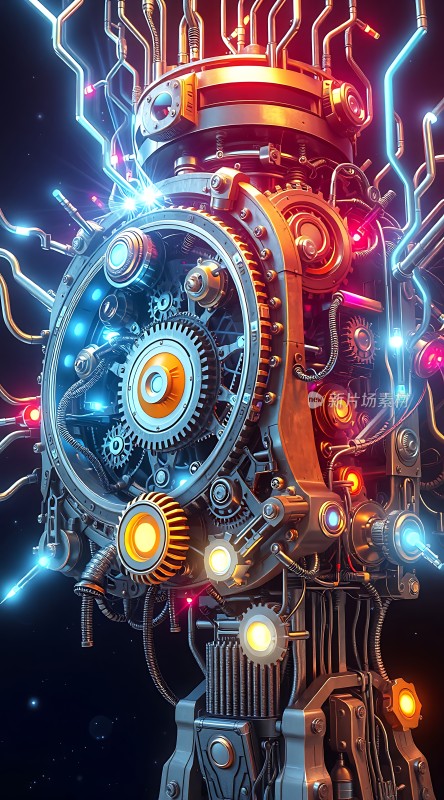 机械之心齿轮与光效交织的未来科技
