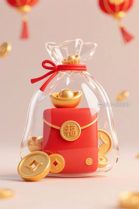 春节红包袋插画