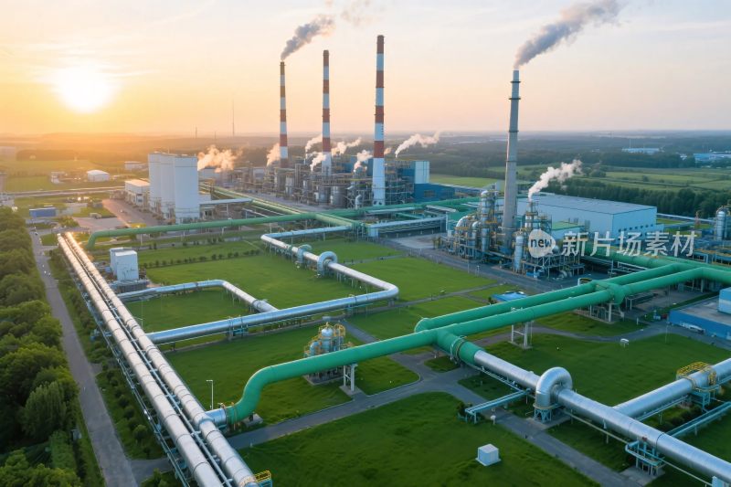 工业厂区烟囱绿景