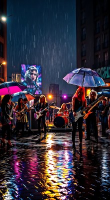 雨中乐队激情演奏 雨中乐队激情演奏