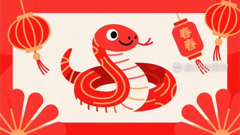 新年生肖蛇插画