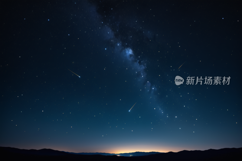 星空夜空有几颗星星和几颗流星背景纹理图片