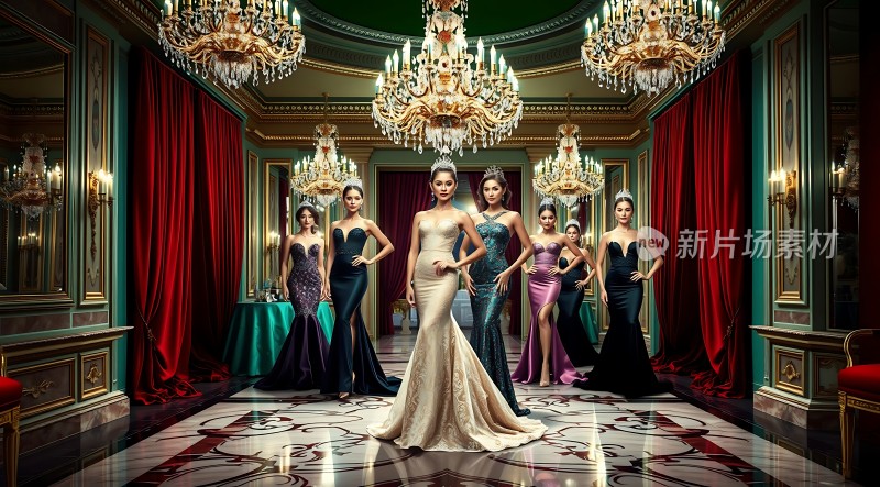 华丽舞会上的优雅佳丽