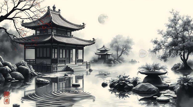 古亭月影水乡情