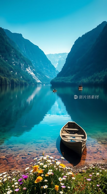 湖畔花语静谧山间