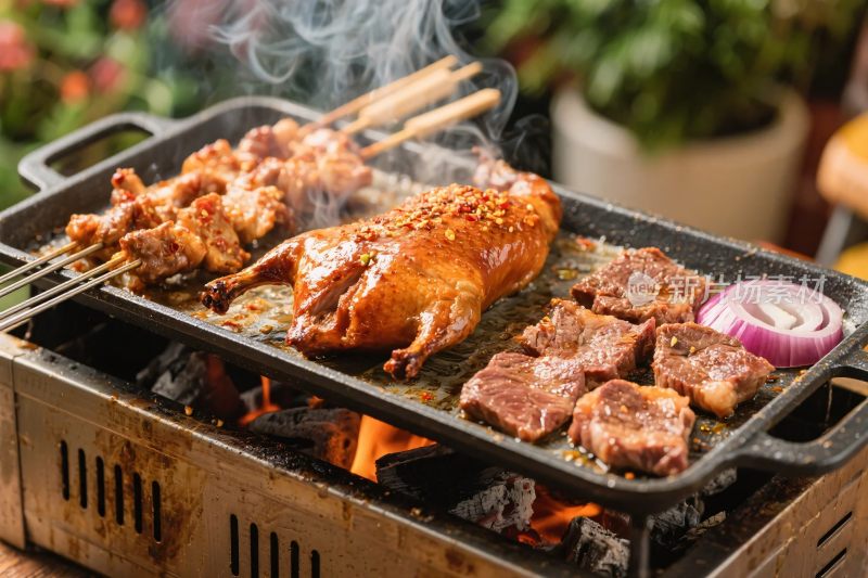 美味户外烧烤场景
