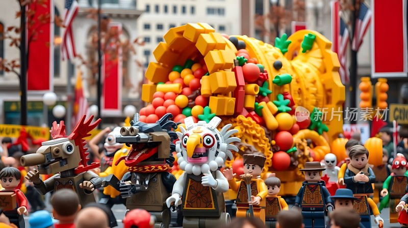 乐高狂欢节色彩缤纷的游行队伍