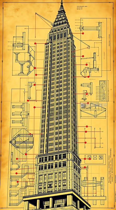 帝国大厦建筑图纸细节图