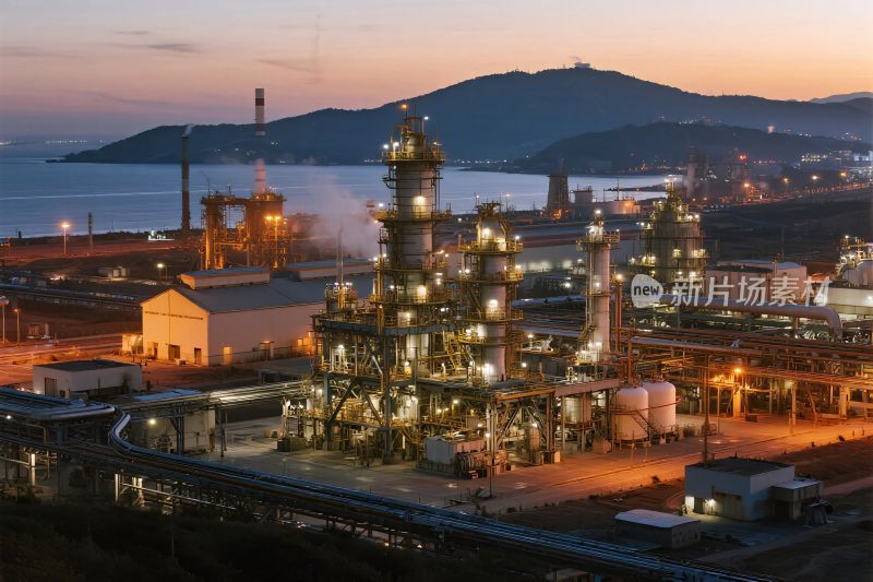 工业厂区夜景图
