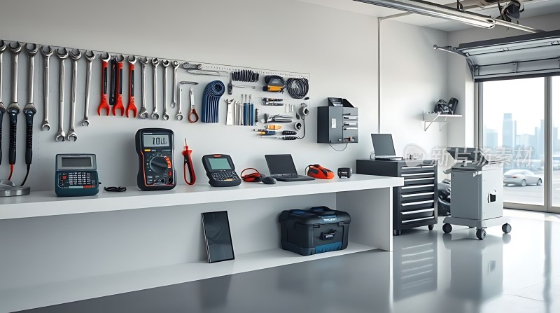 工具实验室现代、整洁、高效的工作空间