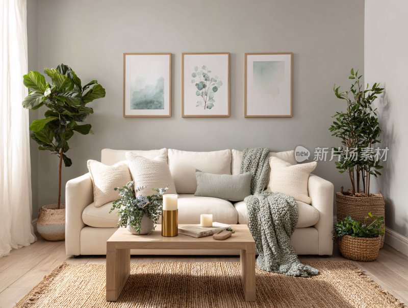 温馨简约风客厅室内场景