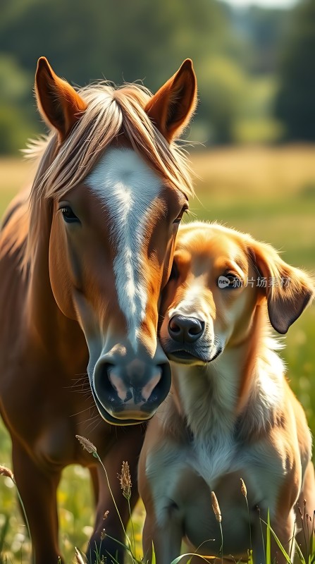 马与狗的温馨瞬间