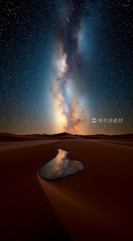 星河倒影沙漠夜