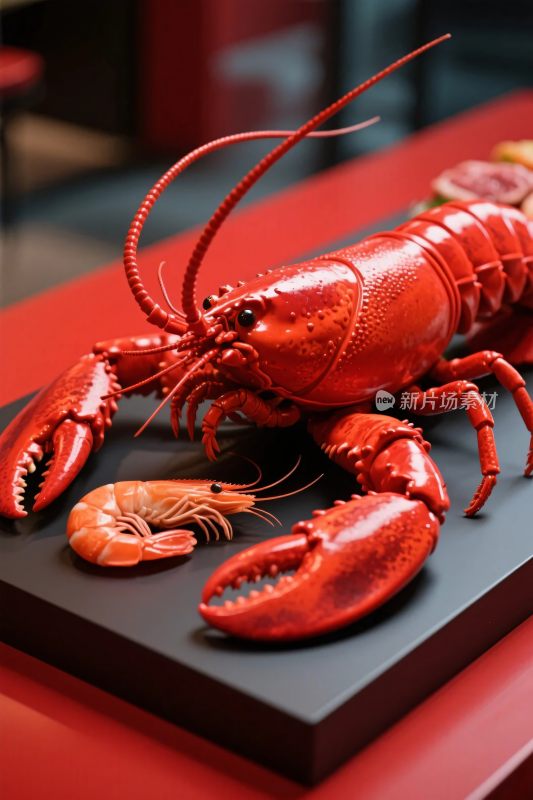 红色龙虾与小龙虾展示