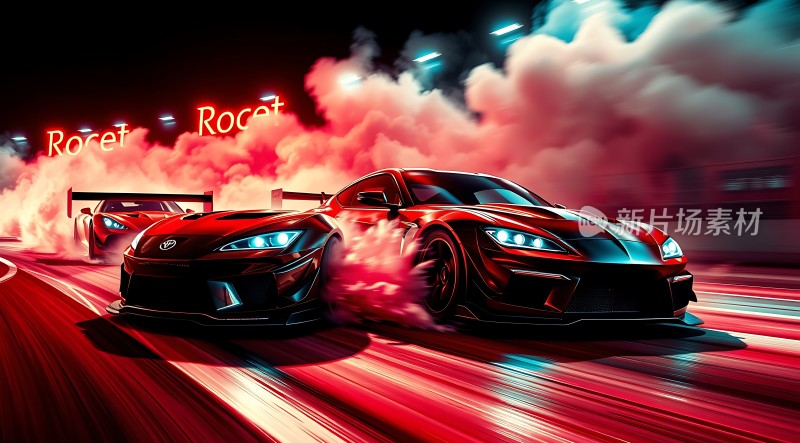 赛道竞速赛车飞驰