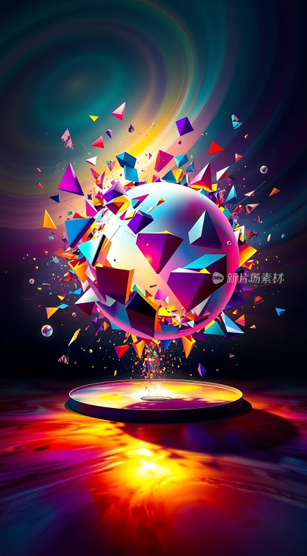 彩色几何爆炸艺术