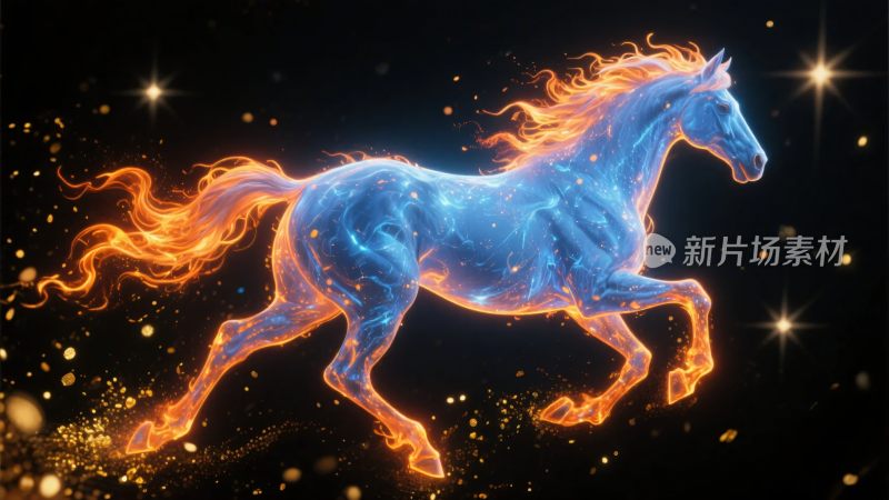 奔跑的梦幻炫光骏马