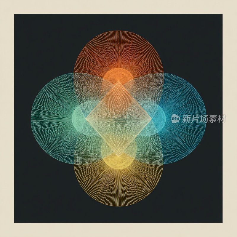 多彩几何图案插画