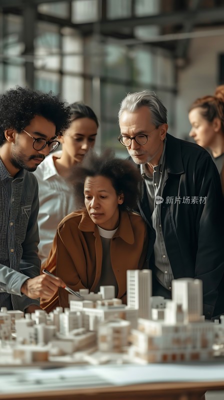 团队协作共同探讨城市规划模型