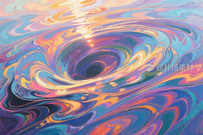 彩色漩涡艺术插画