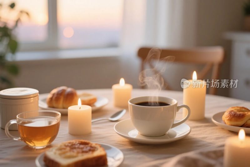 温馨室内早餐场景