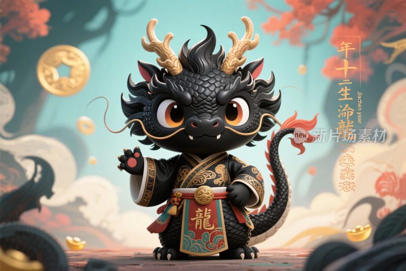 卡通小龙新春形象