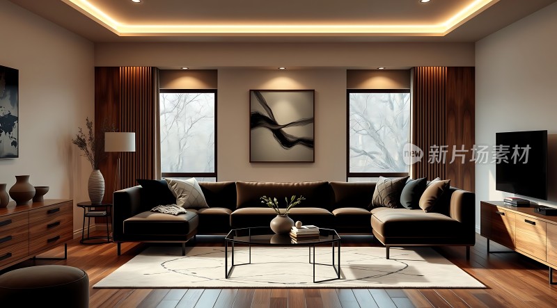 现代客厅设计舒适沙发与简约装饰