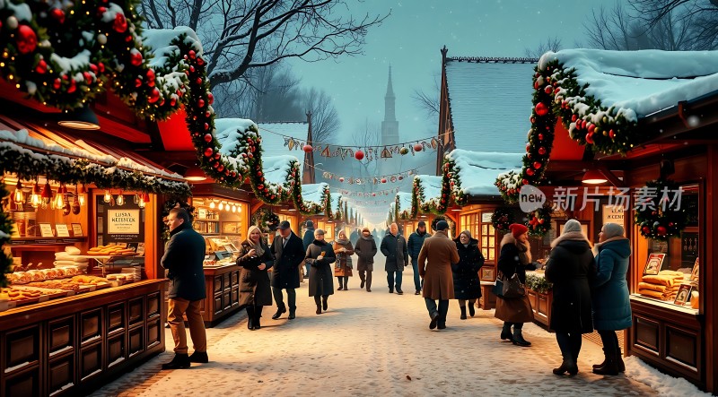 冬日集市 festive market in winter