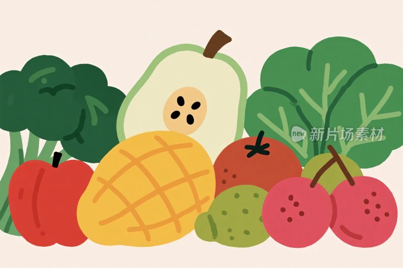 多彩蔬果插画