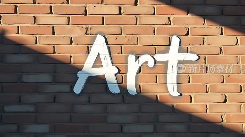 艺术砖墙上的白色艺术字体“Art”