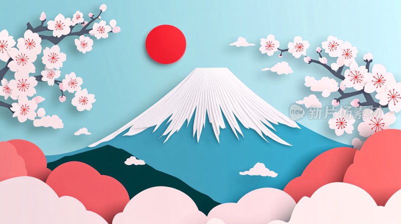 富士山插画