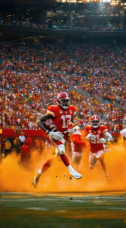 胜利时刻球员持球冲刺队友紧随其后观众欢呼雀跃