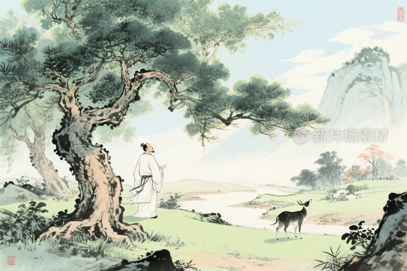 古风山水人物画