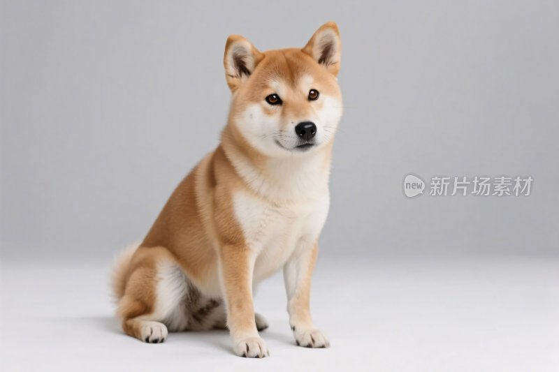 柴犬坐姿摄影图