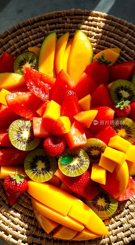 阳光下的水果拼盘