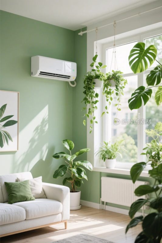 温馨绿调客厅场景