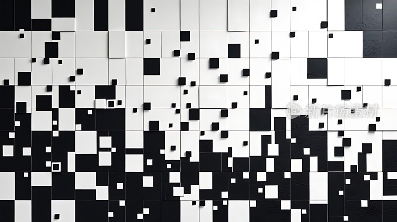 黑白方格艺术图案