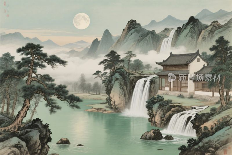 古风山水风景图