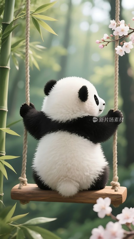 熊猫荡秋千