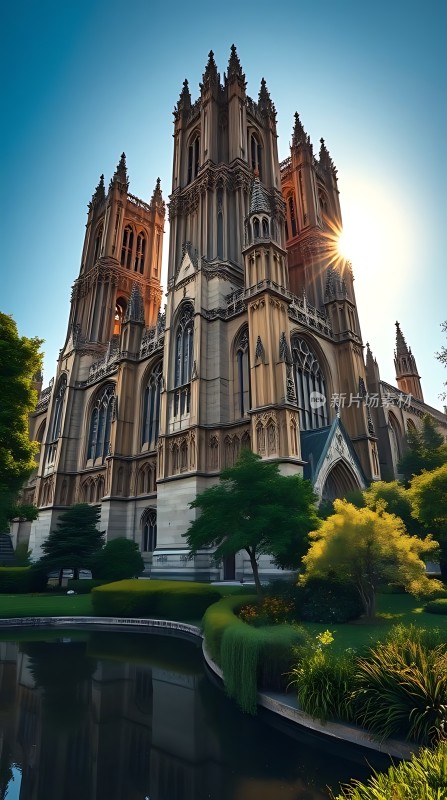 阳光下的宏伟教堂
