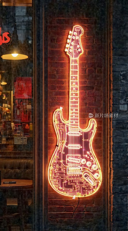 霓虹吉他艺术装置
