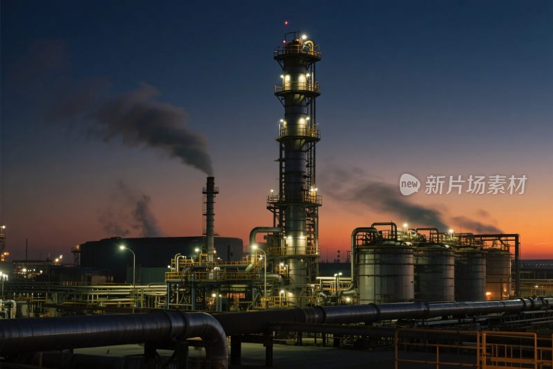 工业设施夜景图