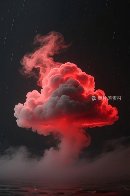 红色烟雾艺术云朵