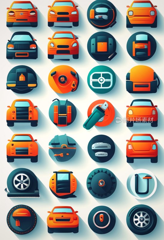 汽车服务图标集