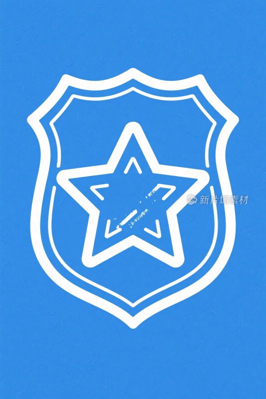 蓝色盾牌星星图标