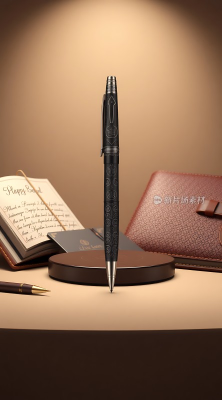 黑色钢笔优雅展示书写工具的艺术之美